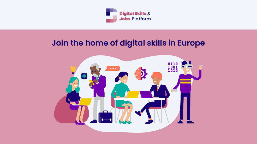 Graphic showing the Platform as the home of Digital Skills and Jobs